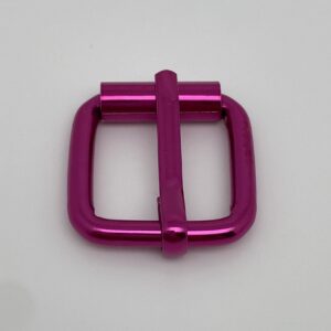 Rollschnalle Intense Colors Pink 20 mm aus Metall für 20 mm breite Gurtbänder, Gürtel und Tragegriffe – hochwertige verstellbare Schnalle für Taschen und DIY-Projekte.