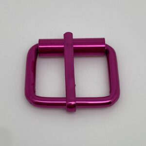 Rollschnalle Intense Colors Pink 25 mm aus Metall für 25 mm breite Gurtbänder, Gürtel und Tragegriffe – hochwertige verstellbare Schnalle für Taschen und DIY-Projekte.