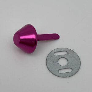 Taschenfuß Intense Colors Pink mit Befestigungsscheibe. Glänzender Metall-Taschenfuß mit 12 mm Durchmesser für Taschen, Rucksäcke und Handmade-Projekte.